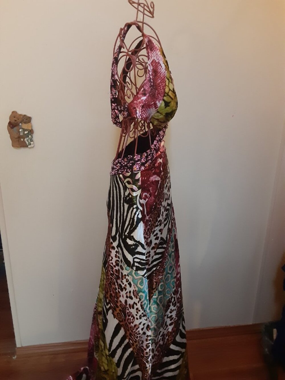 Mori Lee by Madeline Gardner formal sz 6 animal print cutout waist Y2K - Picture 16 of 16